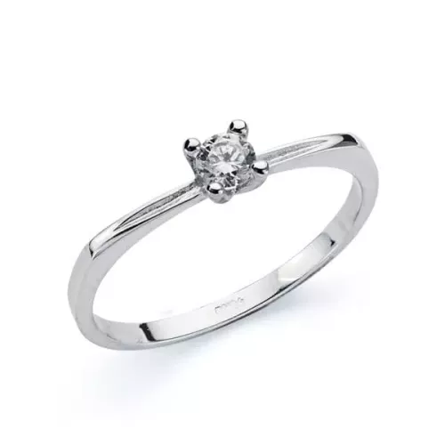 9K SOLITARIO ORO BLANCO CON CIRCONITA EN 4 GARRAS DE 3 MM 1