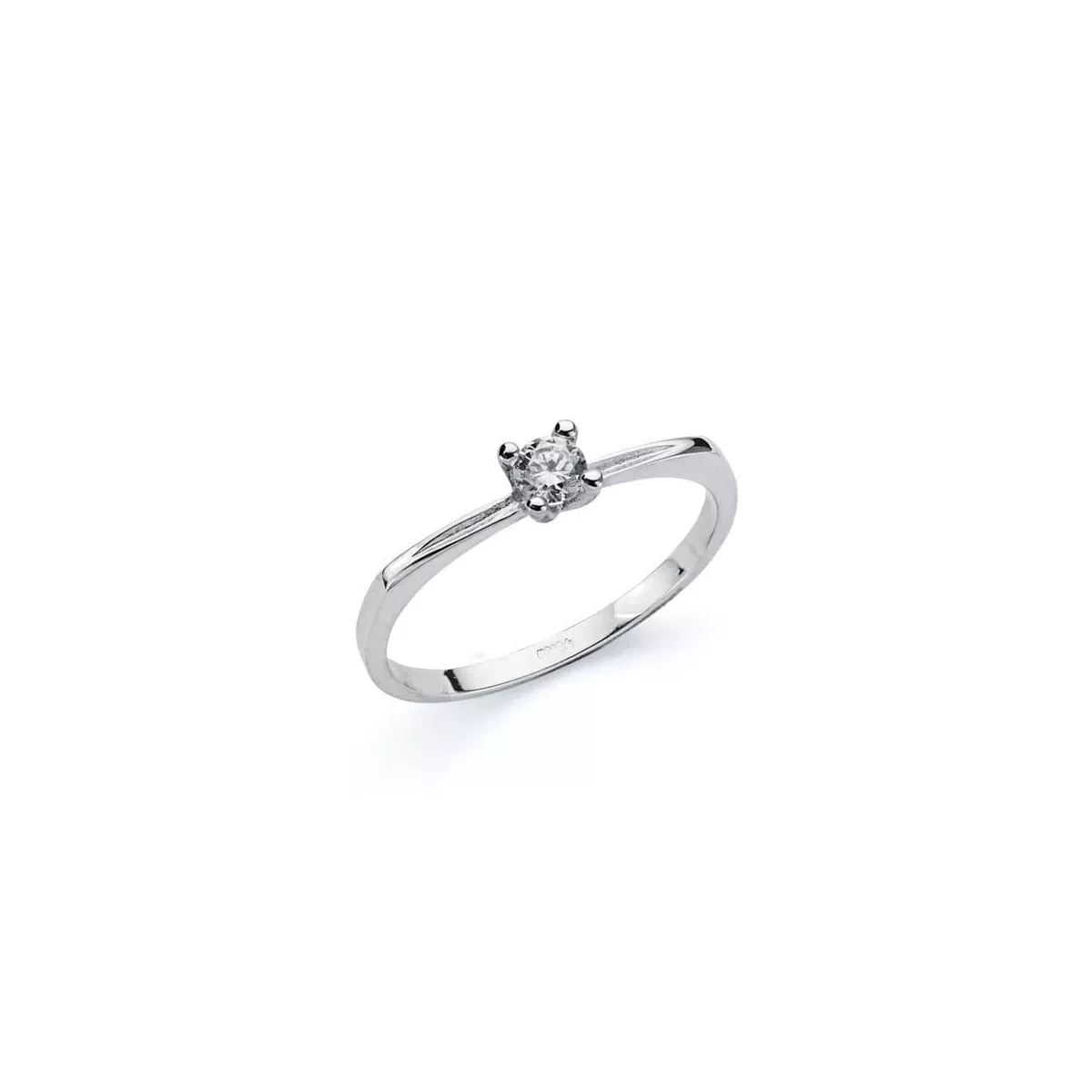 9K SOLITARIO ORO BLANCO CON CIRCONITA EN 4 GARRAS DE 3 MM 1