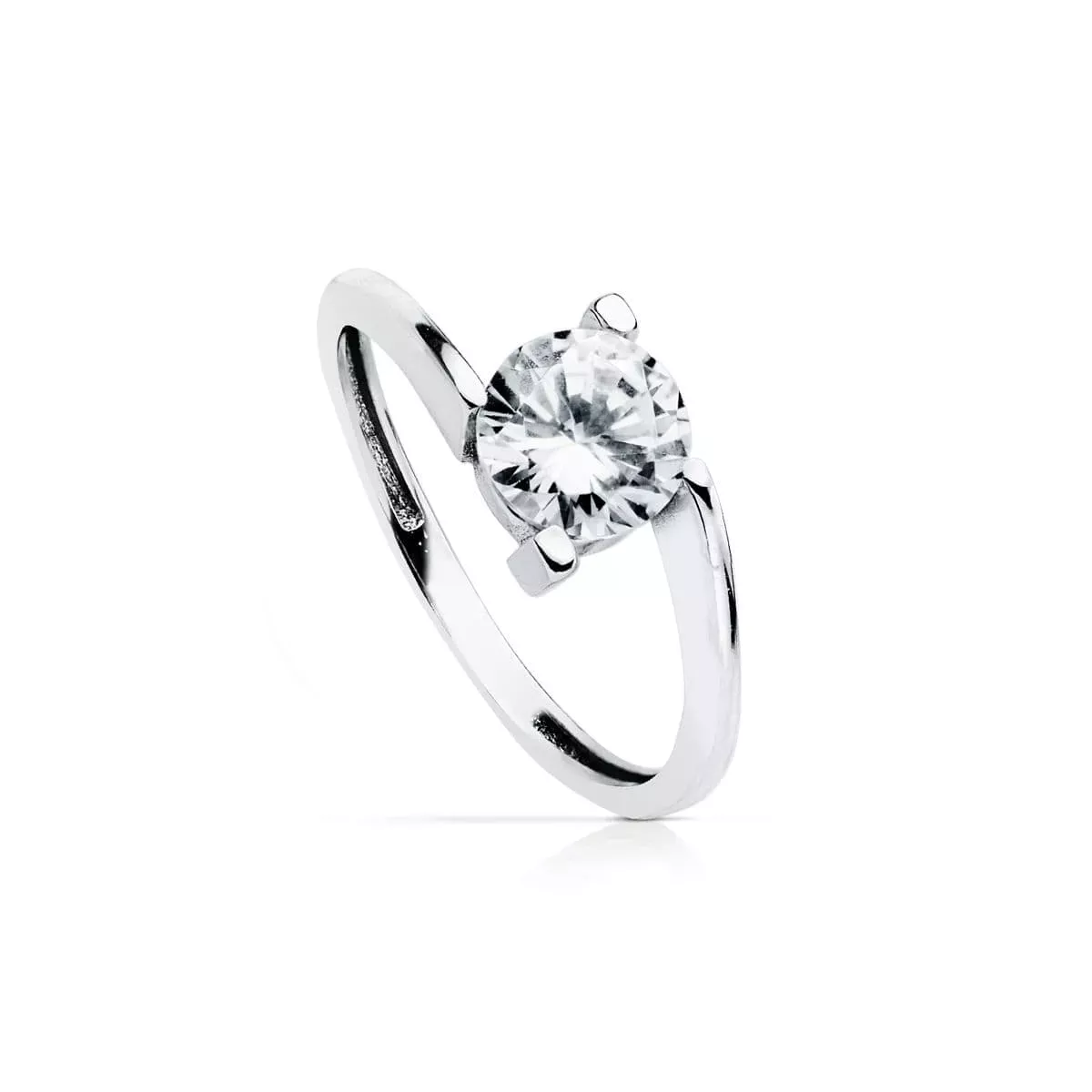 9K SOLITARIO ORO BLANCO CRUZADO CON CIRCONITA DE 7 MM 2