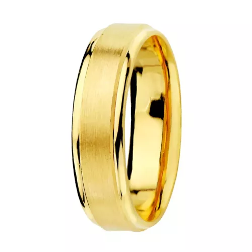 18K ALIANZA ORO AMARILLO MATE Y BRILLO. ANCHO: 5 MM 4