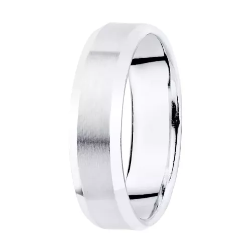 18K ALIANZA ORO BLANCO MATIZADA Y BORDES BRILLO. ANCHO: 5 MM 4