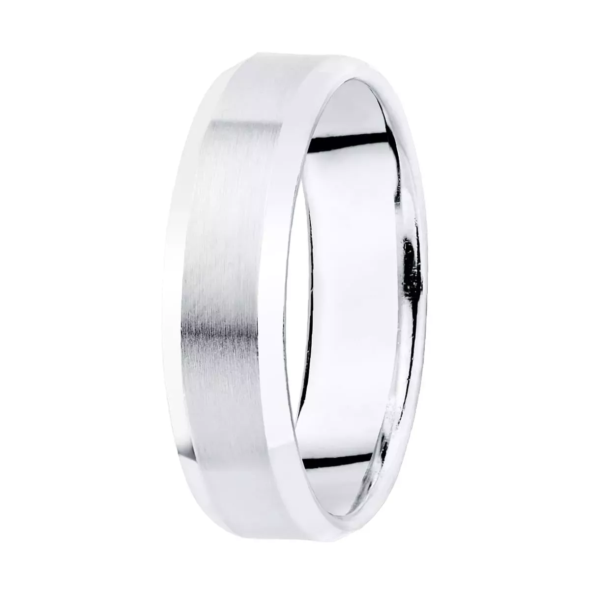 18K ALIANZA ORO BLANCO MATIZADA Y BORDES BRILLO. ANCHO: 5 MM 4