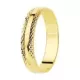 18K ALIANZA ORO AMARILLO BRILLO Y BORDES TALLADOS. ANCHO 4 MM 2