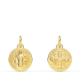 18K MEDALLA ESCAPULARIO ORO AMARILLO SAN BENITO MONJE 12 MM MATIZADA 0