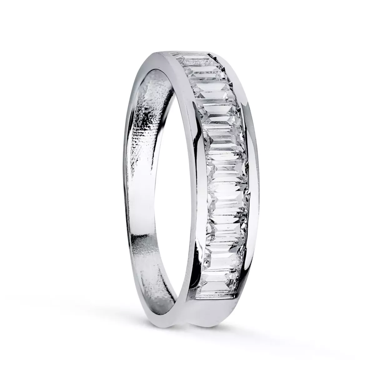 18K ALIANZA ORO BLANCO CIRCONITA BARRITAS. ANCHO: 4.5 MM. 2