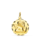 18K MEDALLA ORO AMARILLO ANGELITO BURLON ARCOS TALLADOS 14 MM LIGERO 1