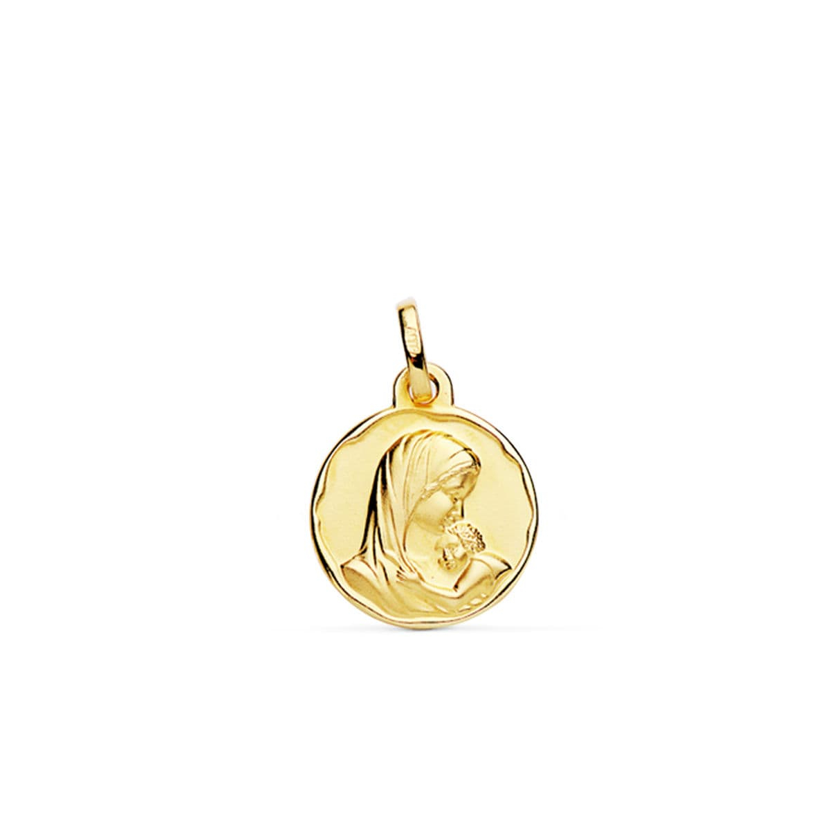 18K MEDALLA ORO AMARILLO MADRE AMOR MATERNAL 16 MM 1