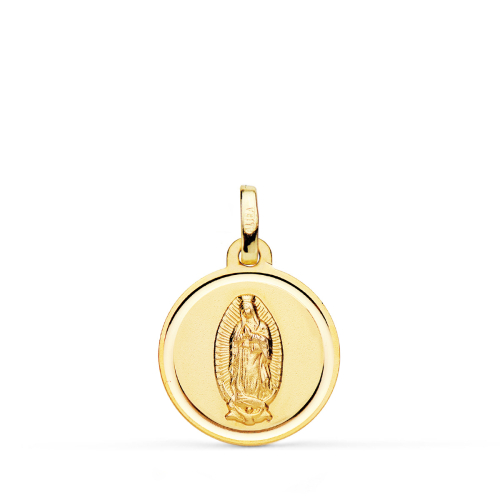 18K MEDALLA ORO AMARILLO VIRGEN DE GUADALUPE BISEL 16 MM 1