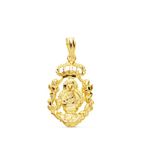 18K MEDALLA ORO AMARILLO VIRGEN DE LA CABEZA ESCUDO 21X13 MM 1