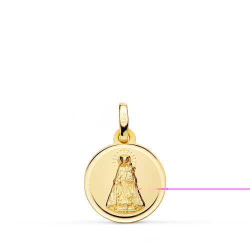 18K MEDALLA ORO AMARILLO VIRGEN DE LOS DESAMPARADOS 14 MM BISEL 1