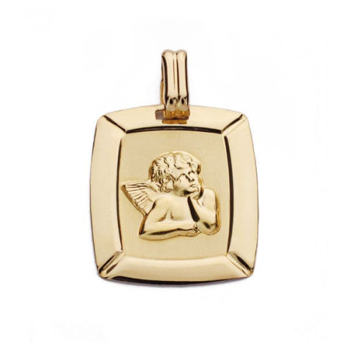 18K MEDALLA ORO AMARILLO ANGEL BURLON LASER 20X17 MM 1