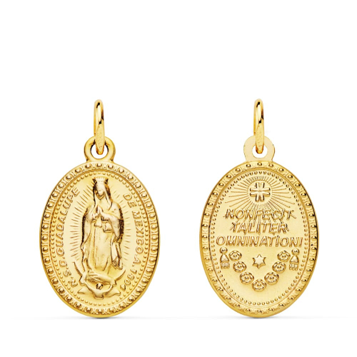 18K MEDALLA ORO AMARILLO VIRGEN DE GUADALUPE OVAL 18X14 MM 1