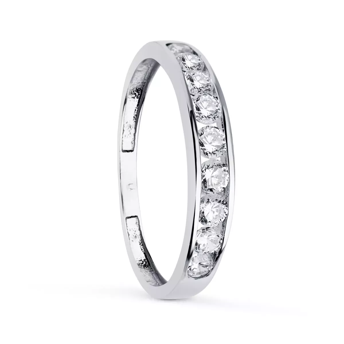 18K ALIANZA ORO BLANCO CARRIL CIRCONITAS. ANCHO: 3.5 MM. 1