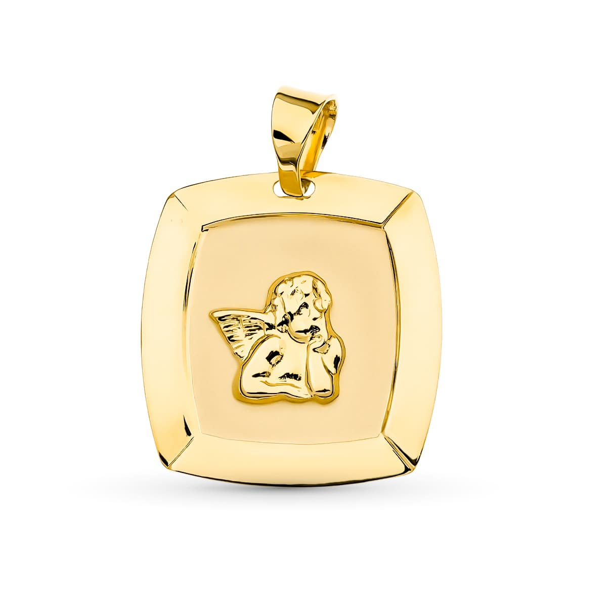 18K MEDALLA ORO AMARILLO ANGEL BURLON LASER 19X18 MM 1