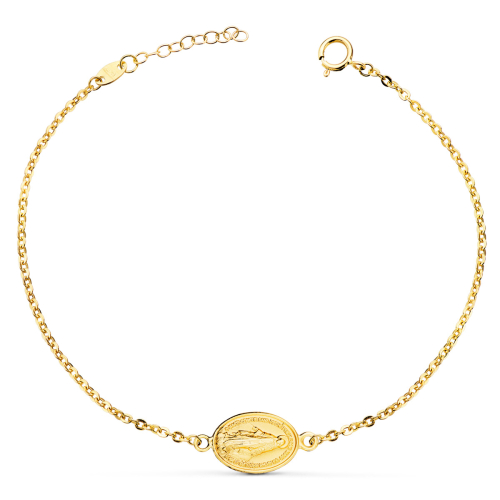 18K PULSERA ORO AMARILLO CON MEDALLA ORO AMARILLO MILAGROSA 13 X 10 MM. LARGO: 17 2 CM 1