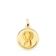 18K MEDALLA ORO AMARILLO VIRGEN NIÑA LISA 18 MM 1