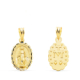 18K MEDALLA ORO AMARILLO VIRGEN DE LA MILAGROSA OVAL TALLADA 15X11 MM 1