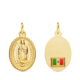 18K MEDALLA ORO AMARILLO VIRGEN GUADALUPE OVAL CON BANDERA 18X14 MM 1