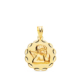18K MEDALLA ORO AMARILLO ANGELITO BURLON ARCOS TALLADA 17 MM 1