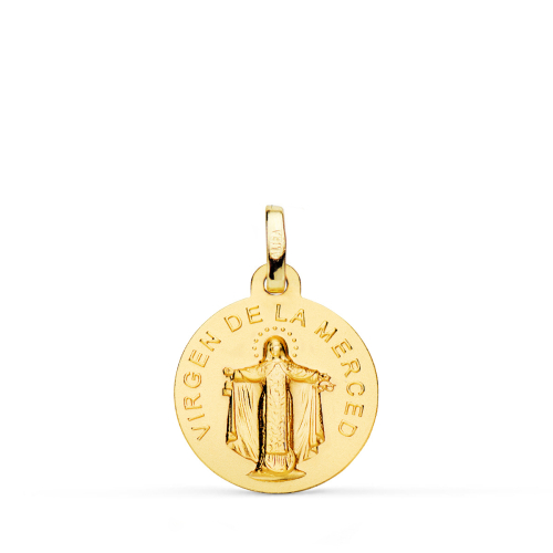 18K MEDALLA ORO AMARILLO VIRGEN DE LA MERCED 16 MM 1