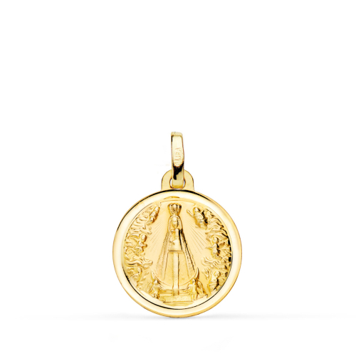 18K MEDALLA ORO AMARILLO VIRGEN NUESTRA SEÑORA DE BEGOÑA BISEL 16 MM 1