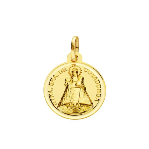 18K MEDALLA ORO AMARILLO VIRGEN DE COVADONGA 16 MM 1