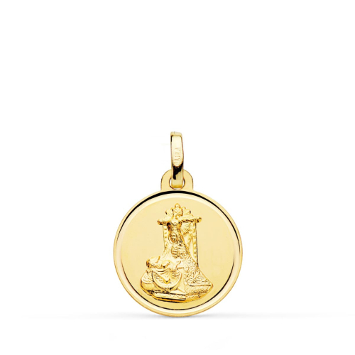 18K MEDALLA ORO AMARILLO VIRGEN DE LAS ANGUSTIAS BISEL 16 MM 1