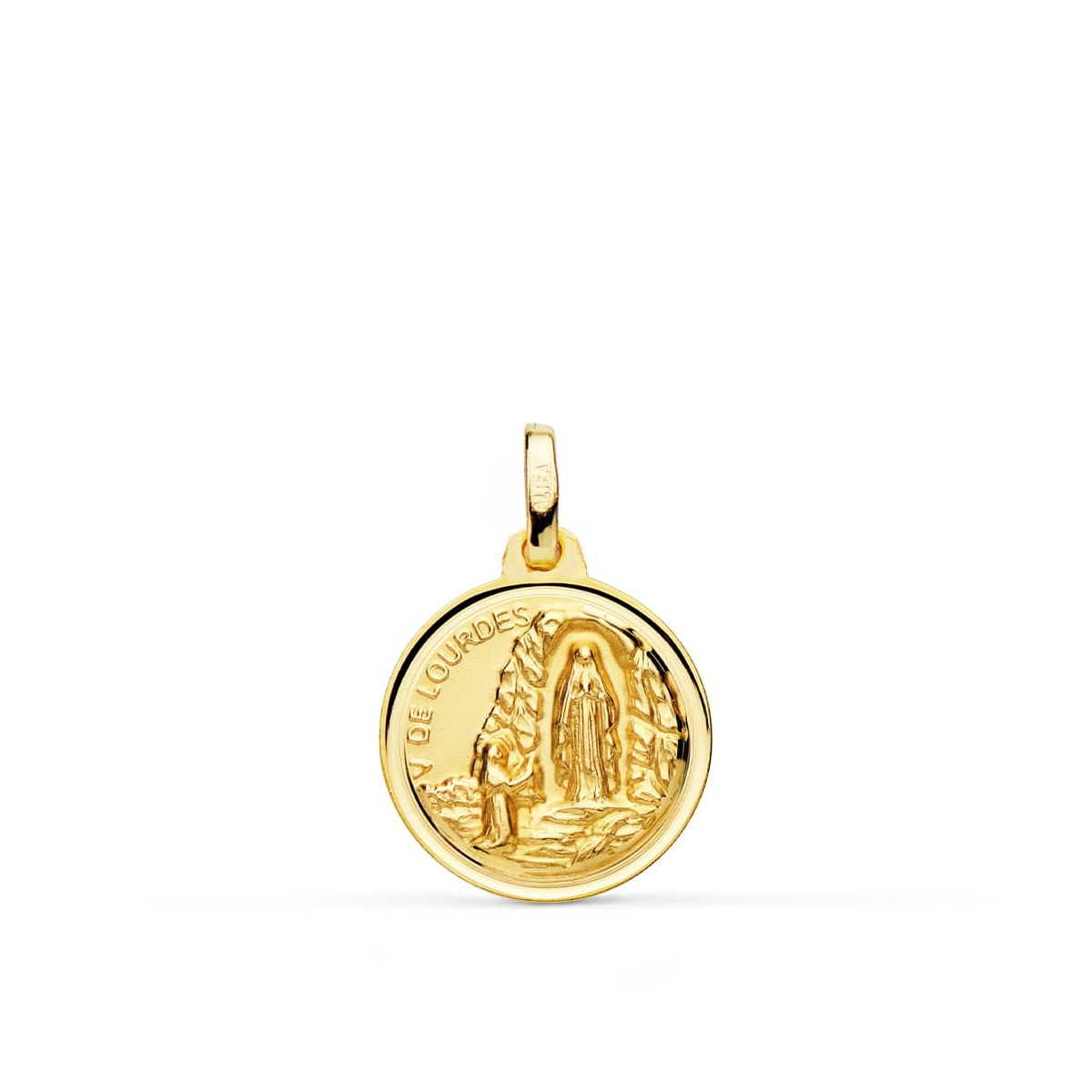 18K MEDALLA ORO AMARILLO VIRGEN DE LOURDES 16 MM 1