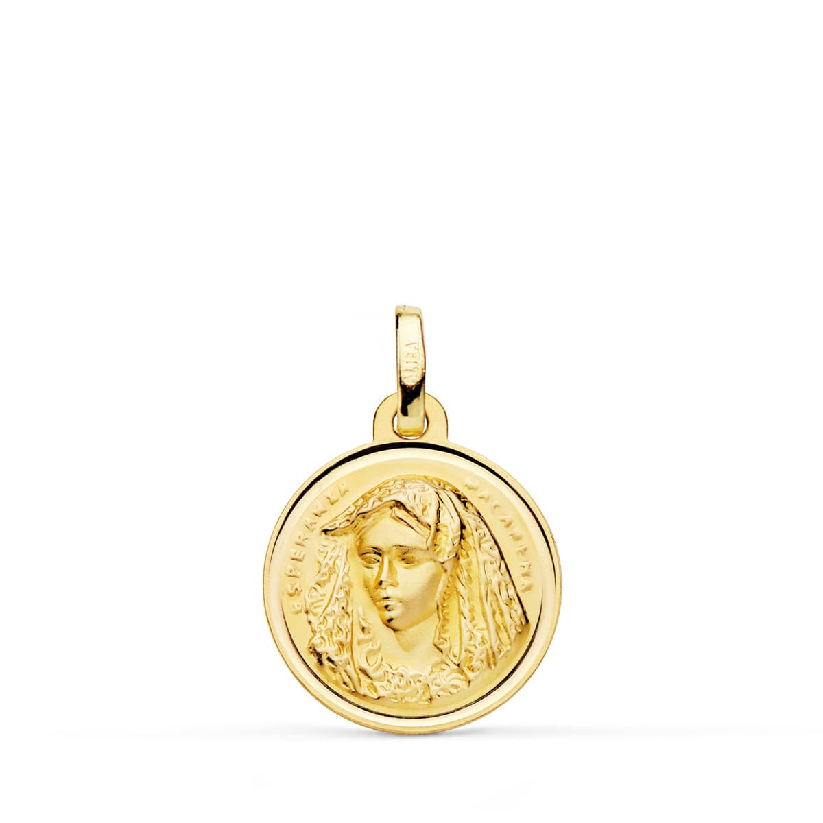 18K MEDALLA ORO AMARILLO VIRGEN MACARENA BISEL 16 MM 1