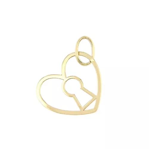 18K COLGANTE ORO AMARILLO CORAZON CERRADURA 11X13 MM 0