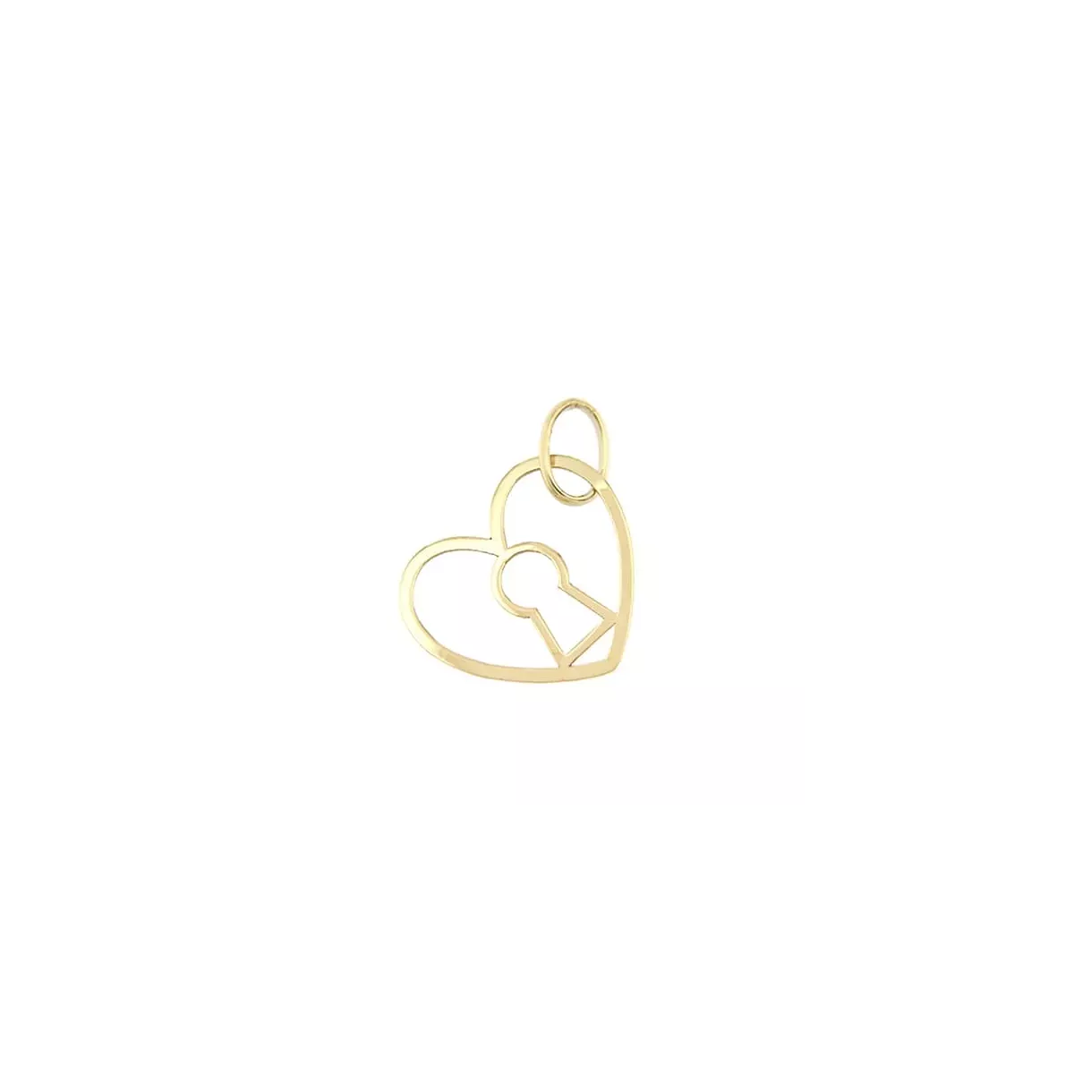 18K COLGANTE ORO AMARILLO CORAZON CERRADURA 11X13 MM 0