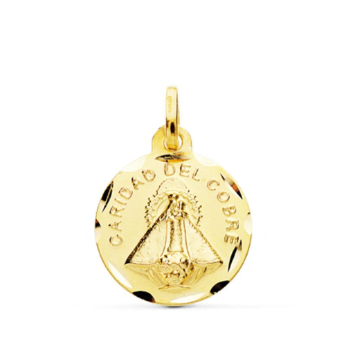 18K MEDALLA ORO AMARILLO VIRGEN DE LA CARIDAD DEL COBRE 16 MM 1