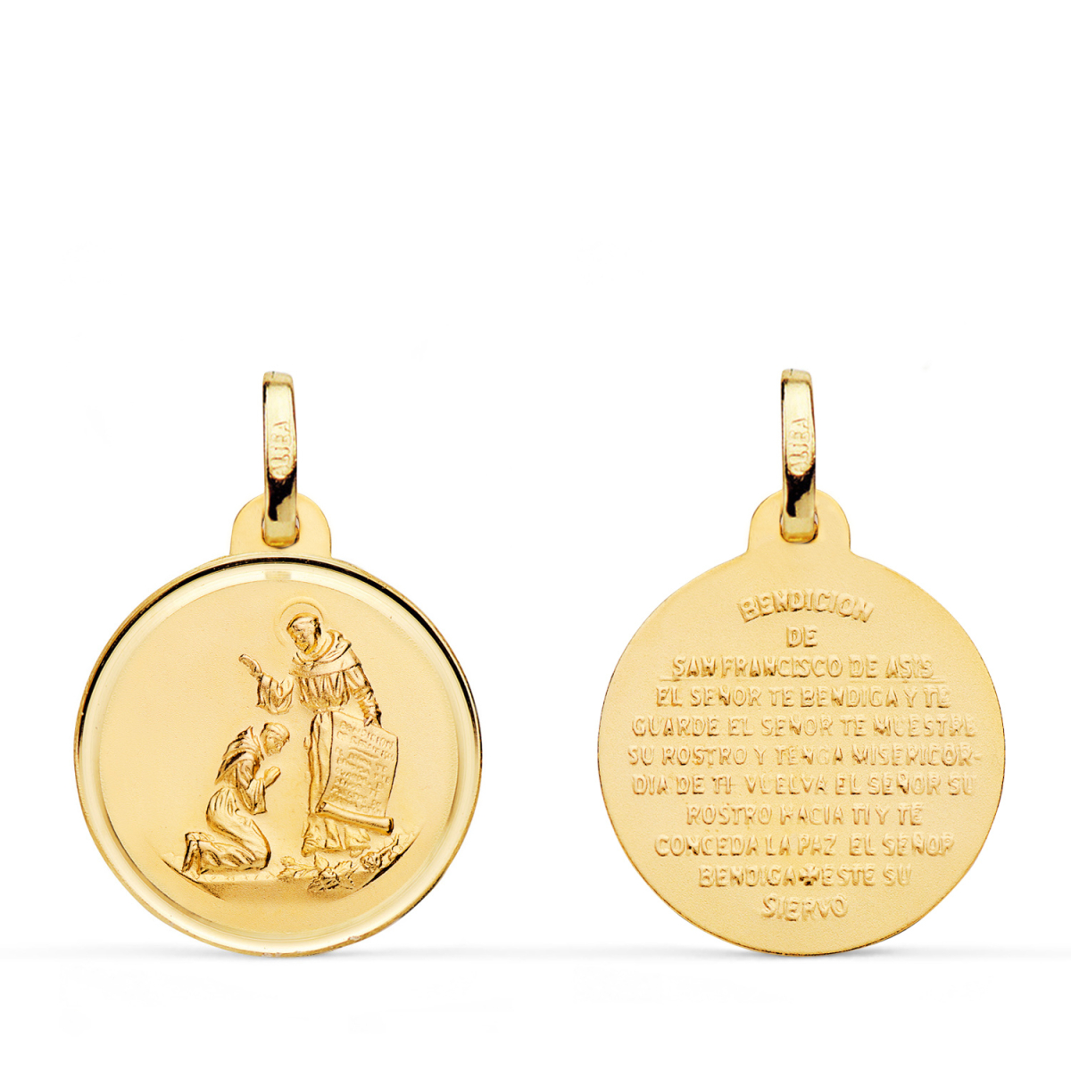 18K MEDALLA ORO AMARILLO BENDICION DE SAN FRANCISCO BISEL. DIAMETRO: 18 MM 1