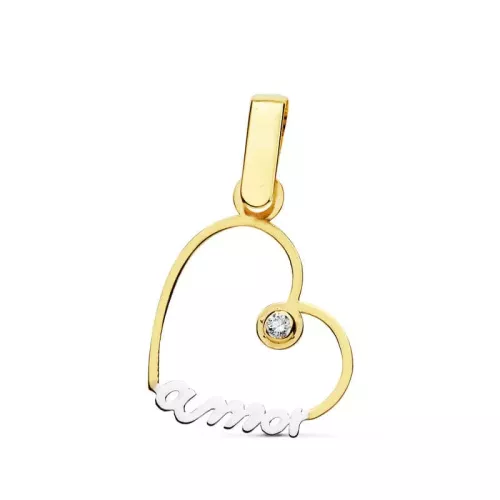 18K COLGANTE ORO AMARILLO CORAZON AMOR 14X14 MM 0