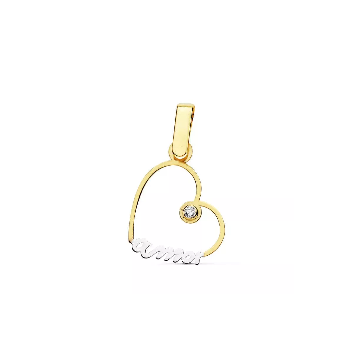 18K COLGANTE ORO AMARILLO CORAZON AMOR 14X14 MM 0