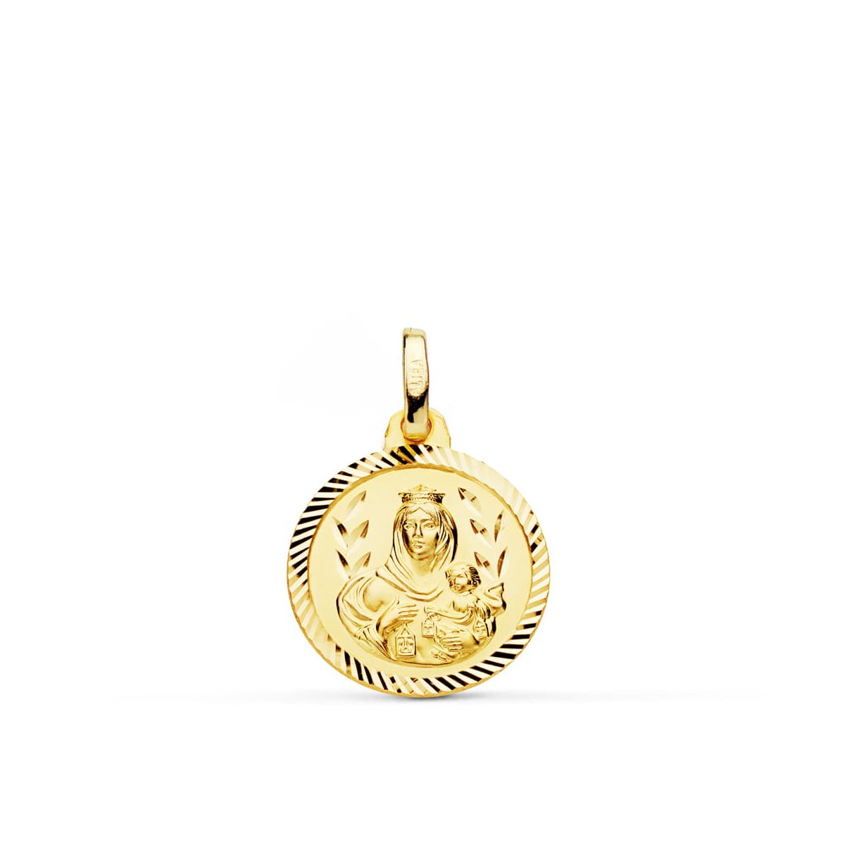 18K MEDALLA ORO AMARILLO VIRGEN DEL CARMEN HELICE 16 MM 1