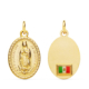 18K MEDALLA ORO AMARILLO VIRGEN GUADALUPE OVAL CON BANDERA 20X15 MM 2