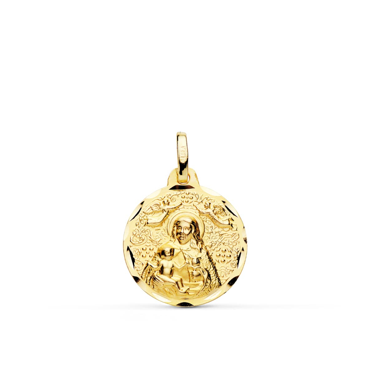 18K MEDALLA ORO AMARILLO VIRGEN DE LA CINTA 18 MM 2