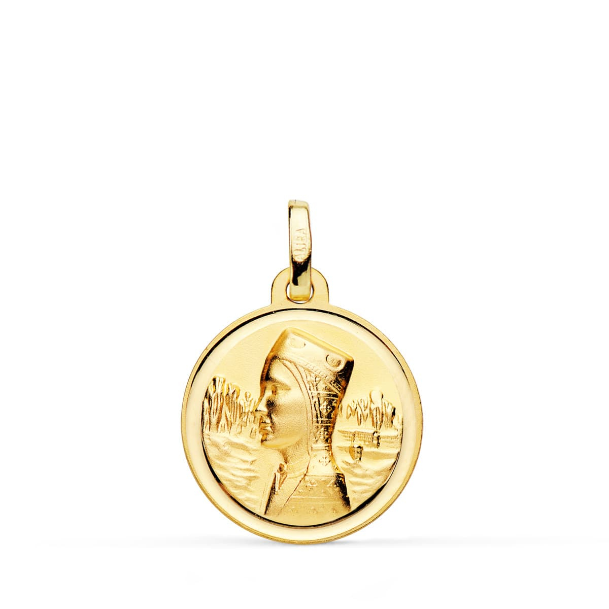 18K MEDALLA ORO AMARILLO VIRGEN DE MONTSERRAT BISEL 18 MM 2