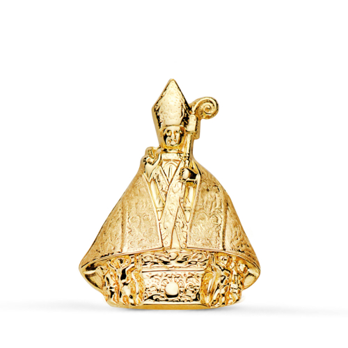 18K MEDALLA ORO AMARILLO SAN FERMIN SILUETA EN BRILLO 22X16 MM 2