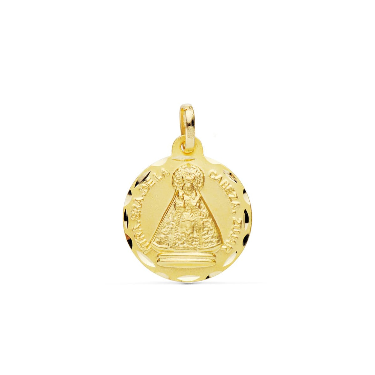 18K MEDALLA ORO AMARILLO VIRGEN DE LA CABEZA DE ZUJAR 18 MM 2