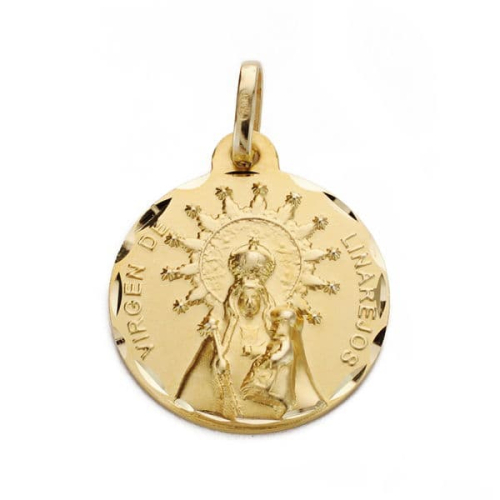 18K MEDALLA ORO AMARILLO VIRGEN DE LINAREJOS 18 MM 2