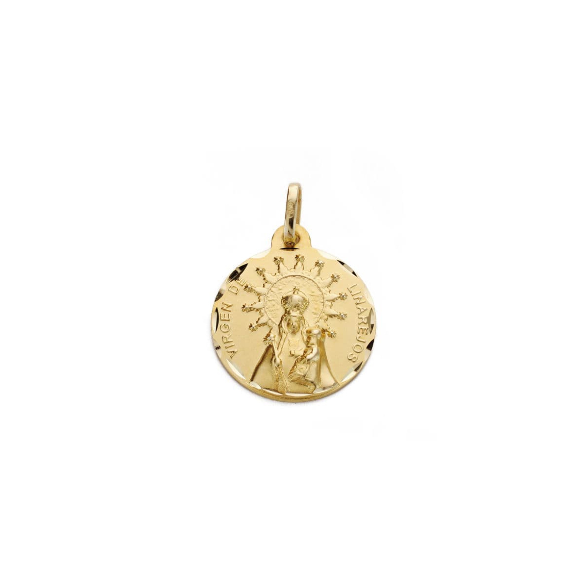 18K MEDALLA ORO AMARILLO VIRGEN DE LINAREJOS 18 MM 2