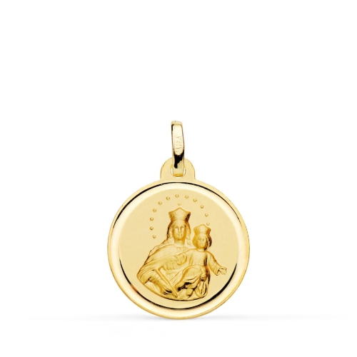 18K MEDALLA ORO AMARILLO VIRGEN MARIA AUXILIADORA BISEL 18 MM 2