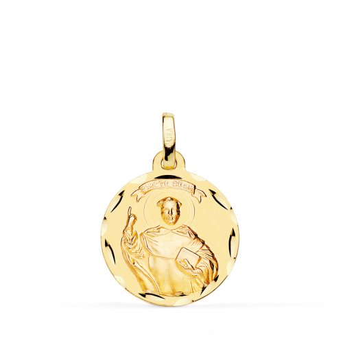 18K MEDALLA ORO AMARILLO SAN VICENTE FERRER TALLADA 18 MM 2