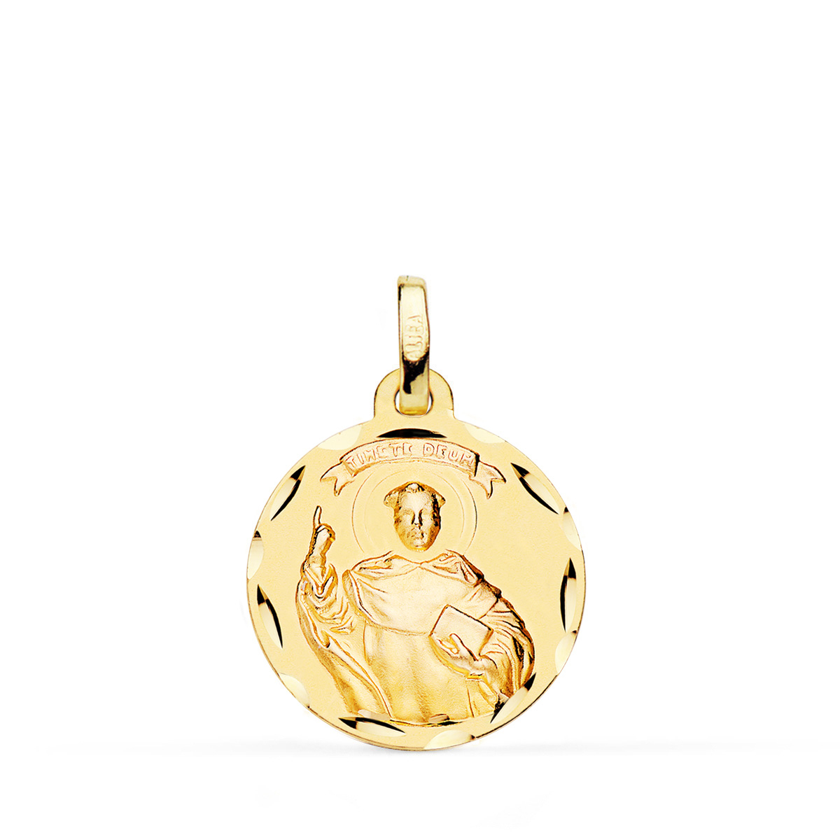 18K MEDALLA ORO AMARILLO SAN VICENTE FERRER TALLADA 18 MM 2