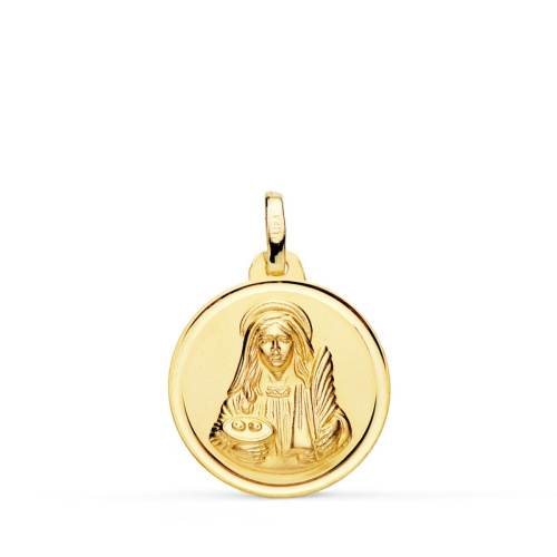 18K MEDALLA ORO AMARILLO SANTA LUCIA BISEL 18 MM 2