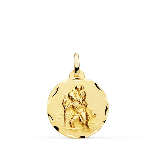 18K MEDALLA ORO AMARILLO SAN CRISTOBAL 18 MM 2