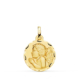 18K MEDALLA ORO AMARILLO ANGEL NIÑO PIADOSO REZANDO TALLADO 18 MM 2