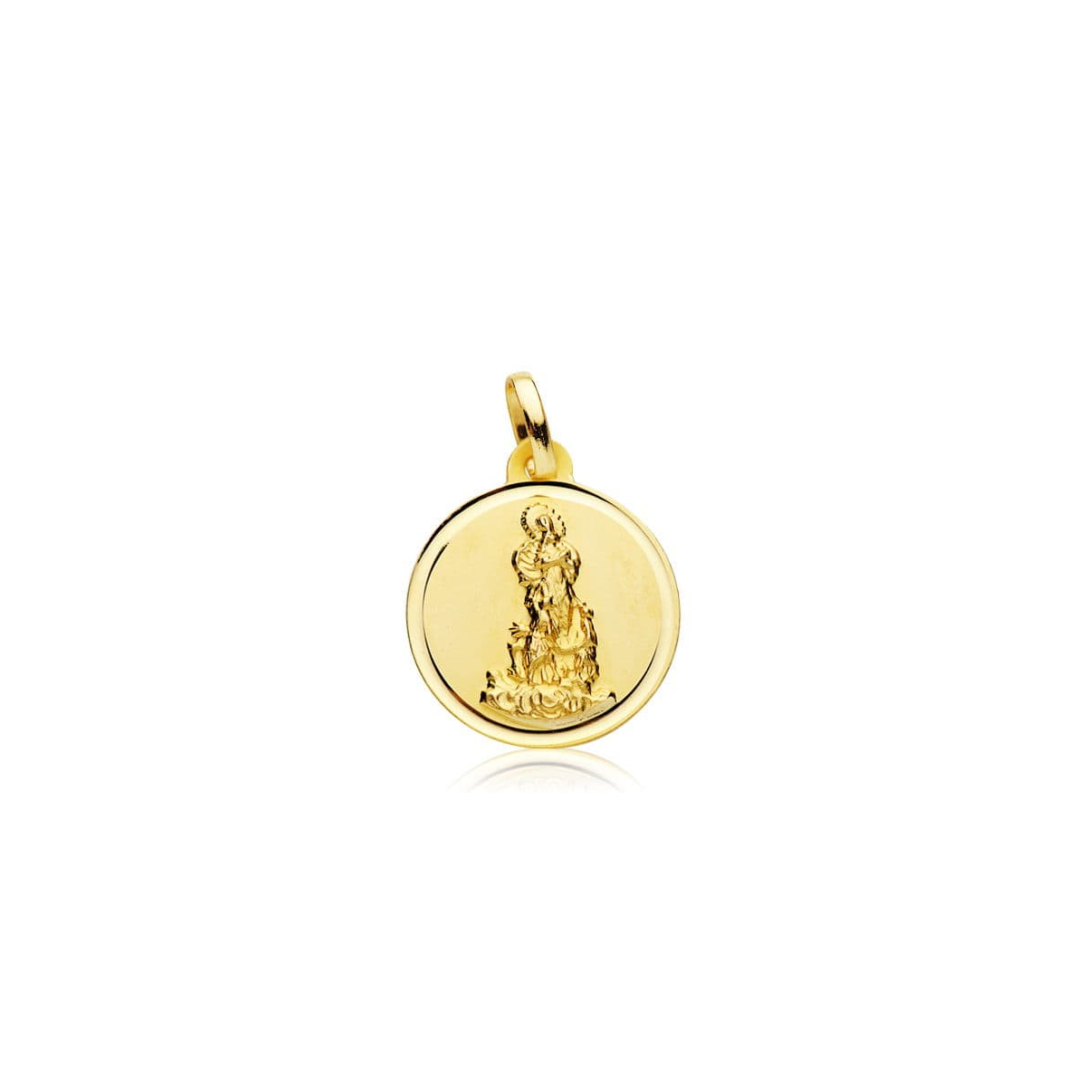 18K MEDALLA ORO AMARILLO VIRGEN DEL SALIENTE 18 MM 2